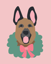 Load image into Gallery viewer, Christmas Holiday Puppy Dogs Pink Wall Art Posters