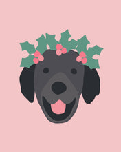 Load image into Gallery viewer, Christmas Holiday Puppy Dogs Pink Wall Art Posters