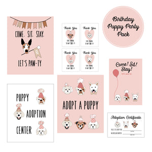 PUPPY PARTY AND POSTER COLLECTION - Birthday Puppies - pink