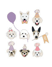 Load image into Gallery viewer, PUPPY PARTY AND POSTER COLLECTION - Birthday Puppies - lavender