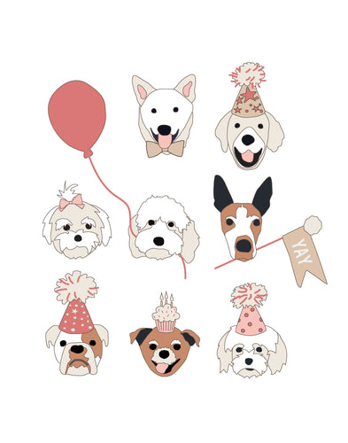 Birthday Puppy Posters - pink