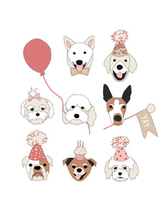 PUPPY PARTY AND POSTER COLLECTION - Birthday Puppies - pink
