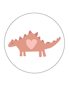Dinosaur Party circles - pink