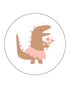 Dinosaur Party circles - pink