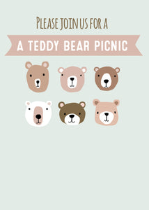 Teddy Bear Party on blue