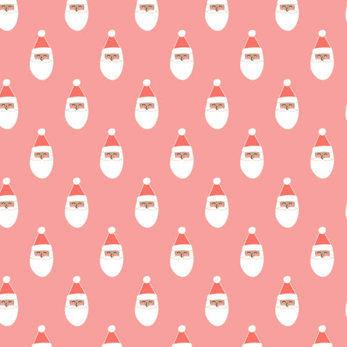 Pattern Cutie - Repeating Seamless Pattern- Retro Christmas Santa - red
