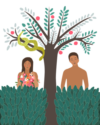 Adam and Eve Wall Art Illustration