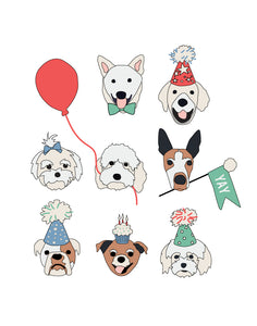 Birthday Puppy Posters - blue