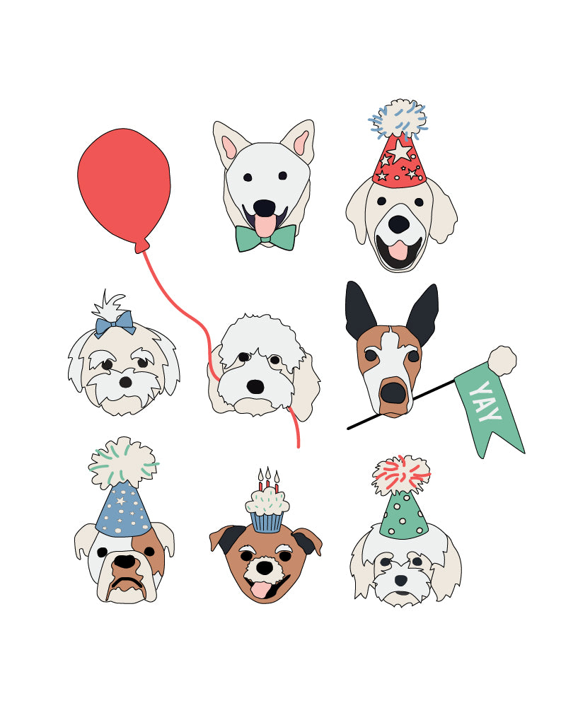 Birthday Puppy Posters - blue