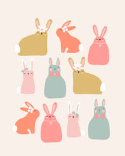 Load image into Gallery viewer, Hoppy Easter Bunnies - bright