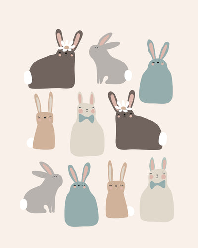 Hoppy Easter Bunnies - Blue