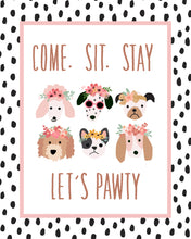 Load image into Gallery viewer, PUPPY PARTY AND POSTER COLLECTION - Original puppies with flowers &amp; dots