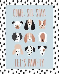 PUPPY PARTY AND POSTER COLLECTION - Original puppies in blue