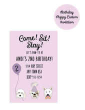 Load image into Gallery viewer, PUPPY PARTY AND POSTER COLLECTION - Birthday Puppies - lavender