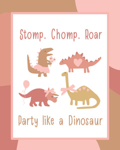 Dinosaur Party Pack -pink
