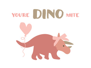 Dinosaur Valentines- pink