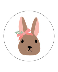 Flower Bunnies circles with white background
