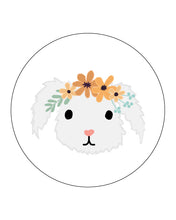 Load image into Gallery viewer, Flower Bunnies circles with white background