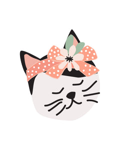 Kitty Cat Faces with Flower Crowns for decor, children's rooms or birthday party decor