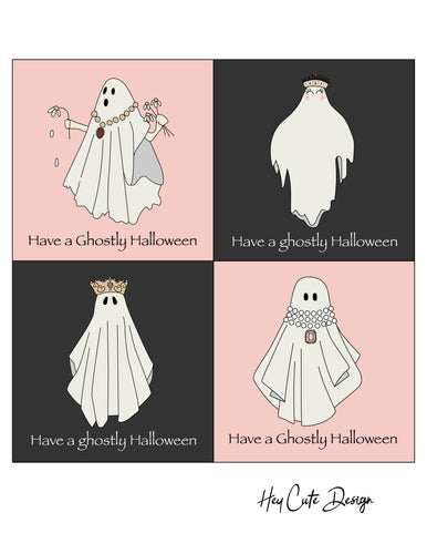 Glamorous Ghosts Halloween Cards and Tags
