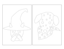 Load image into Gallery viewer, Halloween Puppy Dog Faces Coloring Pages &amp; Cards