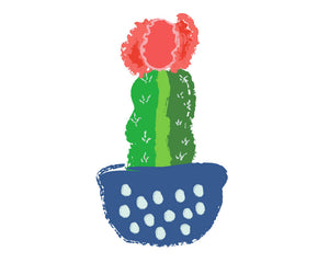 Cactus Flower Wall Art Collection - bright