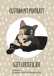 Custom Pet Portrait Gift Certificate