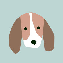 Load image into Gallery viewer, Puppy Faces wall art - blue background