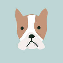 Load image into Gallery viewer, Puppy Faces wall art - blue background