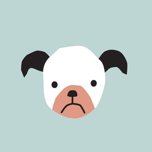 Puppy Faces wall art - blue background