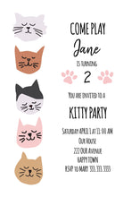 Load image into Gallery viewer, Custom Kitty Cat Party Invitations
