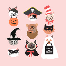 Load image into Gallery viewer, Halloween Kitty Cat Faces wall art for Halloween decor