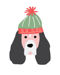 Christmas Holiday Puppy Dogs in Hats for Wall and Party Decor