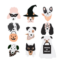 Load image into Gallery viewer, Halloween Puppy Dog Faces group wall art for Halloween decor