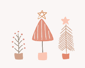 All the Trees Christmas Holiday Wall art and Cards - neutrals