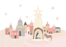 Load image into Gallery viewer, Joy is Born  Christmas Nativity Art with Baby Jesus and Bethlehem
