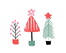 Load image into Gallery viewer, All the Trees Christmas Holiday Wall art and Cards - brights