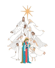 Load image into Gallery viewer, Christmas Nativity Art - &quot;Glorious&quot;  Angels witnessing the arrival of Baby Jesus