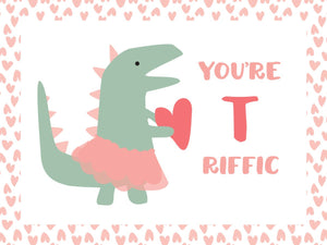 Dinosaur Valentines- pretty pink