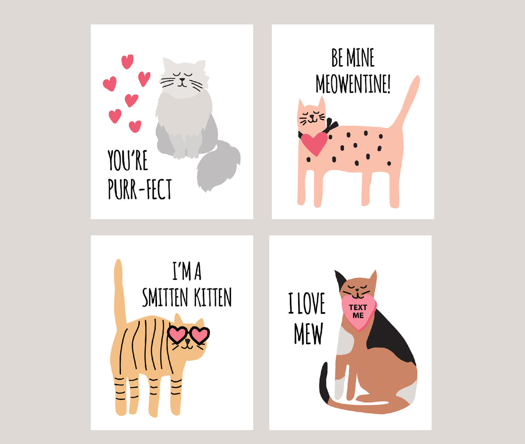 Kitty Cat Valentines Cards