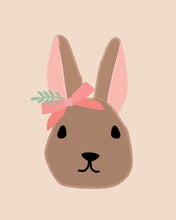 Load image into Gallery viewer, Bunny Rabbit Faces Illustrations With Flower Crowns - art for party and wall decor
