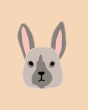Load image into Gallery viewer, Bunny Rabbit Faces Illustrations Pastels - art for party and wall decor