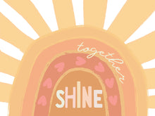 Load image into Gallery viewer, Shine Together Sunshine hearts wall art, cards, tags and coloring pages