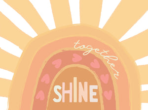 Shine Together Sunshine hearts wall art, cards, tags and coloring pages