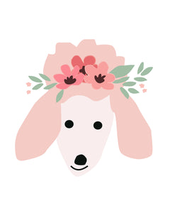 Puppy Dog Faces With Flower Crowns Posters - for party and wall decor