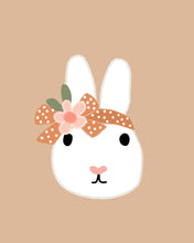 Load image into Gallery viewer, Bunny Rabbit Faces Illustrations With Flower Crowns - art for party and wall decor