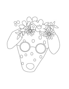 Puppies with Flowers Coloring Pages
