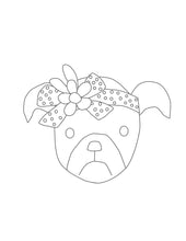 Load image into Gallery viewer, Puppies with Flowers Coloring Pages