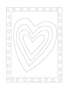 Happy Hearts Wall Art and Coloring Pages