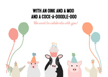 Load image into Gallery viewer, Farm Animals Party Posters, Invitation and Thank You - white background